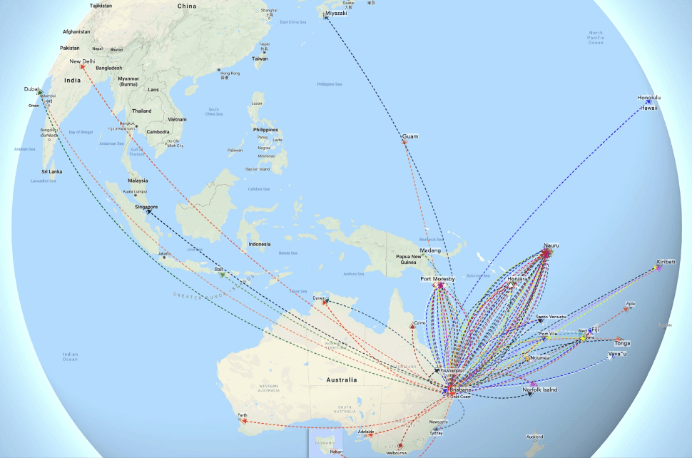 Map of the world showing locations the Medical Rescue international air ambulance has flown to