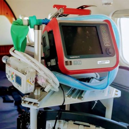 Air ambulance onboard ventilator machine
